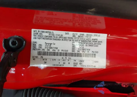 2013 Ford Focus Se из США, поврежденный, VIN 1FADP3F23DL291062